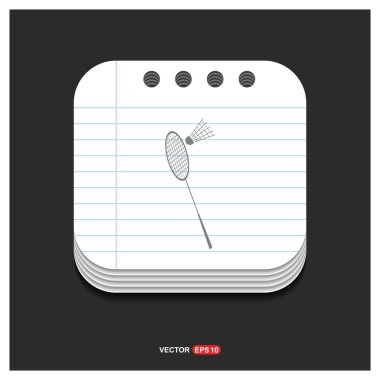 Badminton raketle ve raket simgesi