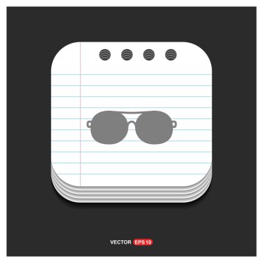 Güneş Gözlüğü Düz Simgesi