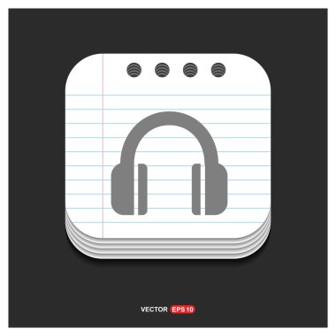 Kulaklık düz simgesi