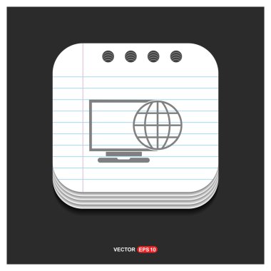 bilgisayar ile Internet simgesi