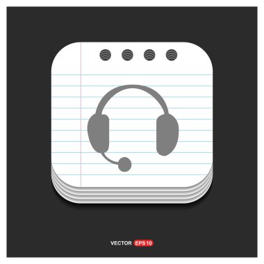 Kulaklık düz simgesi