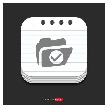 onay işareti simgesi olan veri klasörü