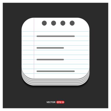 Not defteri simgesi, düz tasarım.