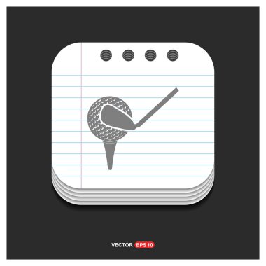 Golf topu ve kulüp simgesini