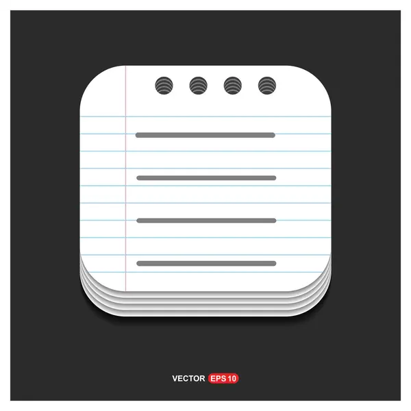 Notepad icon, flat design. — Stock Vector