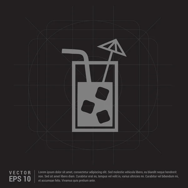 Cocktail drinken pictogram — Stockvector