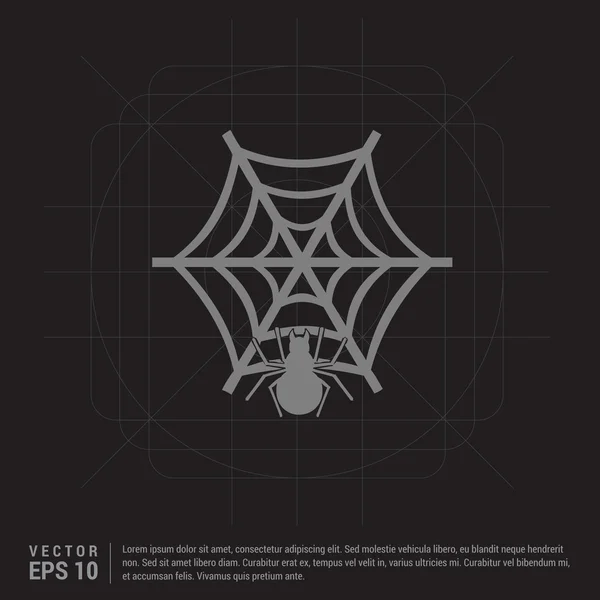 Halloween-Spinne und Web-Ikone — Stockvektor