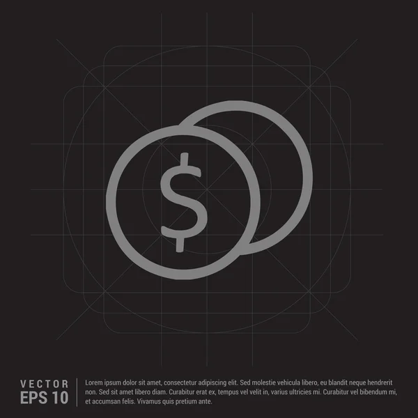 Dollar coin pile icône — Image vectorielle