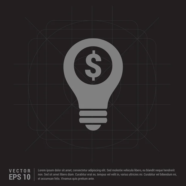 Ampoule et panneau dollar — Image vectorielle