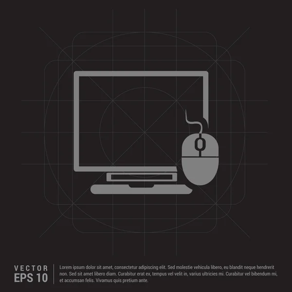 Ordinateur de bureau et icône de la souris — Image vectorielle