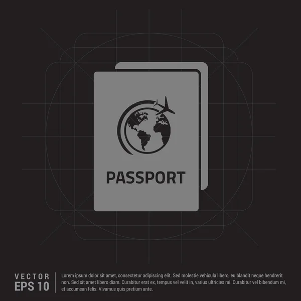 Ikon perjalanan paspor - Stok Vektor