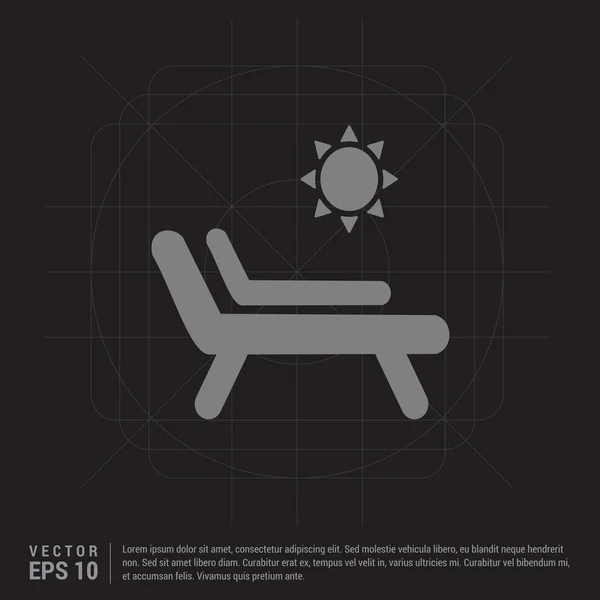 Sonne und Chaiselongue-Symbol — Stockvektor
