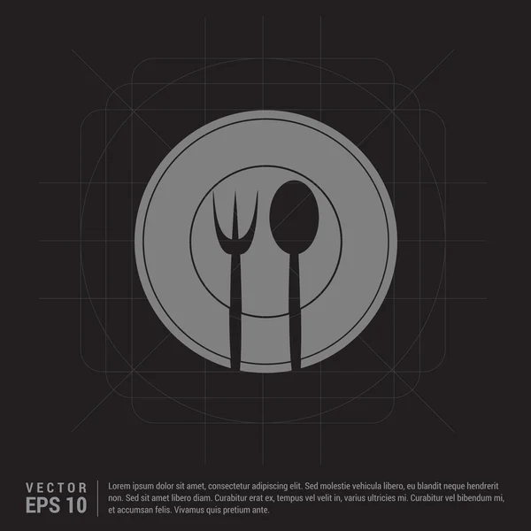 Ikona nabídky potravin s vidličkou a lžící — Stockový vektor