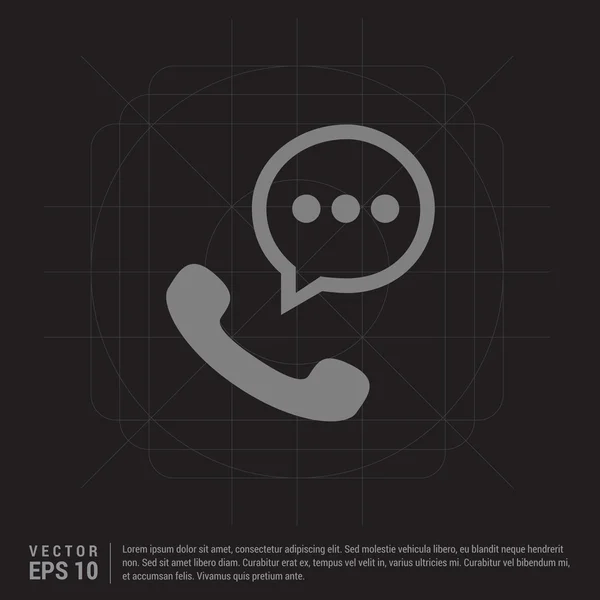 Ícone do telefone com receptor e bolha de fala — Vetor de Stock