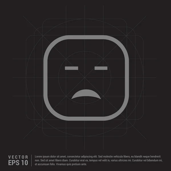 Gesicht Emoticon-Symbol. traurig — Stockvektor
