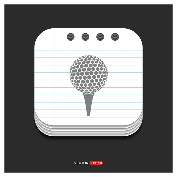 Golf ball op tee pictogram — Stockvector