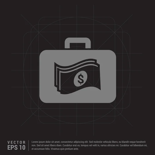 Bolsa de dinero maletín icono — Vector de stock