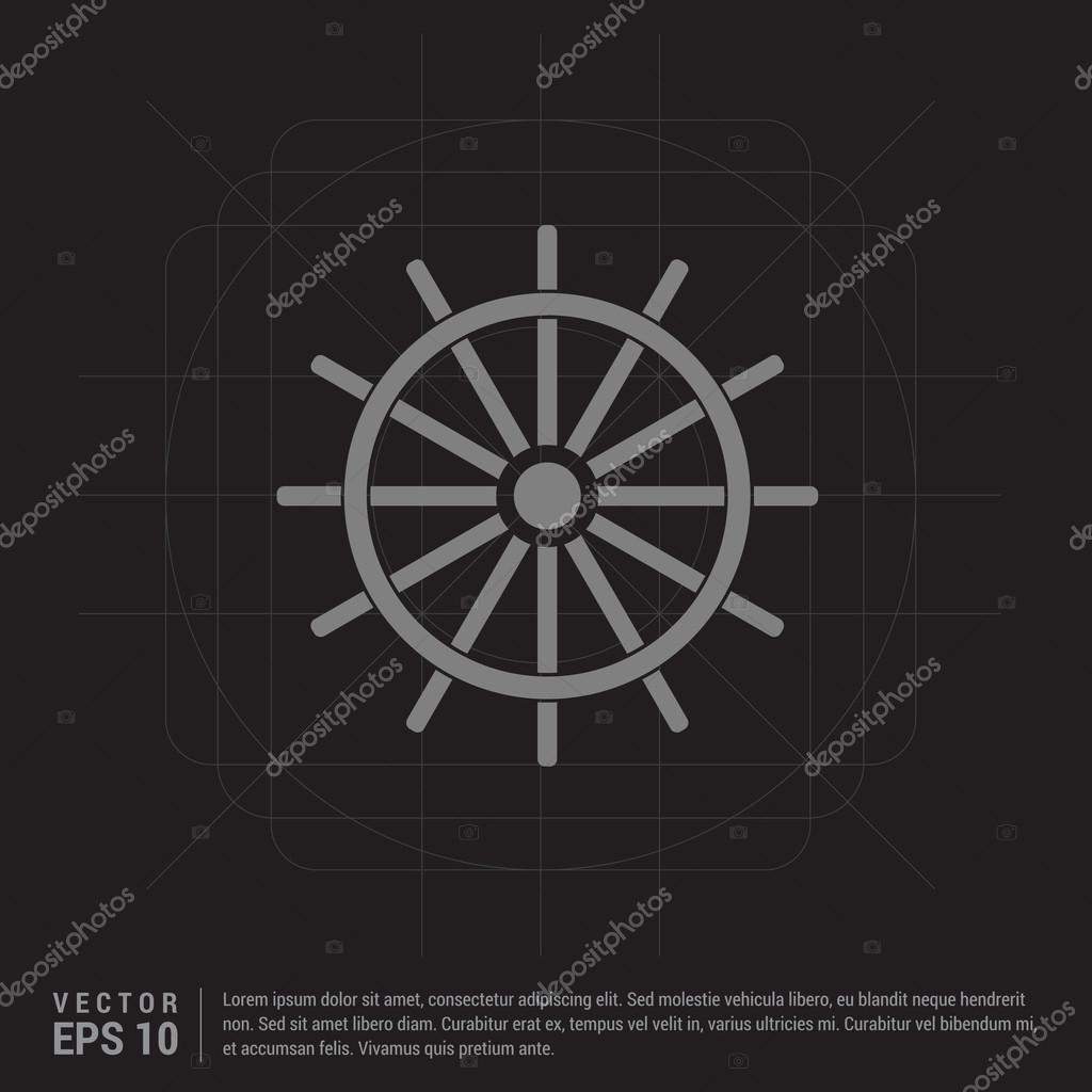 Ship steering wheel icon. vector illustration