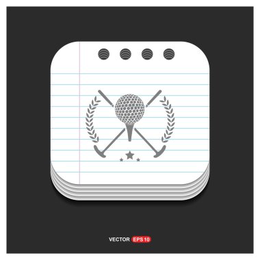 golf kulüpleri ve top logo simge