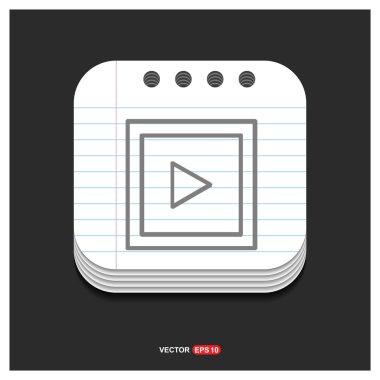 Web simgesi video dosyası düğmesi