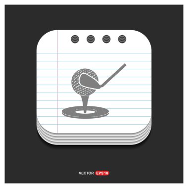 Golf topu ve kulüp simgesini