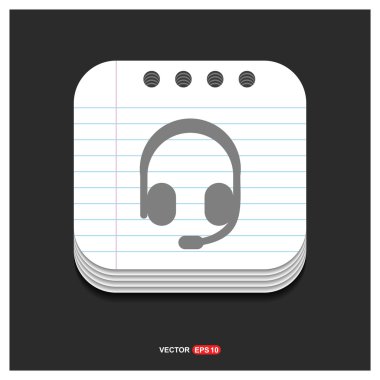 Kulaklık mikrofon simgesi olan