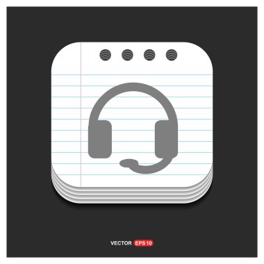 Kulaklık mikrofon simgesi olan