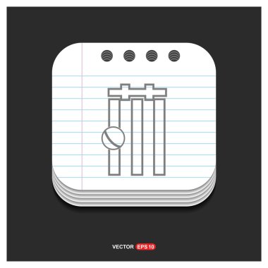 Kriket küçük kapı ve top simgesi