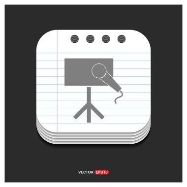 sunu kurulu ile mikrofon simgesi