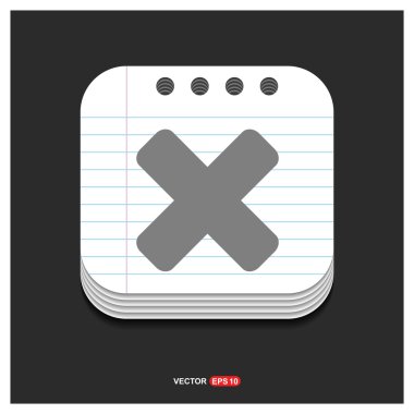 Simge silin. İşareti çapraz