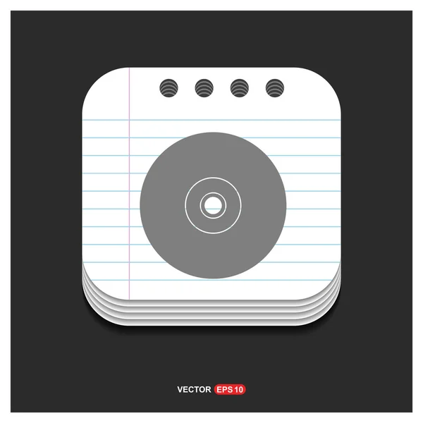 Icona web con compact disc — Vettoriale Stock