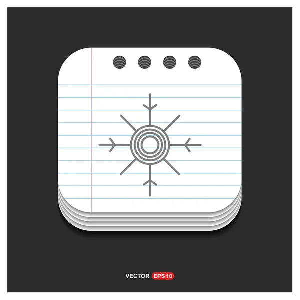 Téli hópehely ikon — Stock Vector