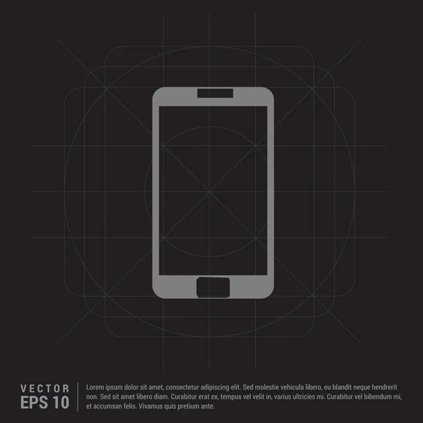 Téléphone tactile icône plate — Image vectorielle