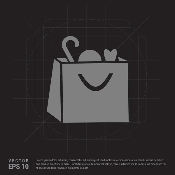 Tas belanja dengan ikon pembelian - Stok Vektor