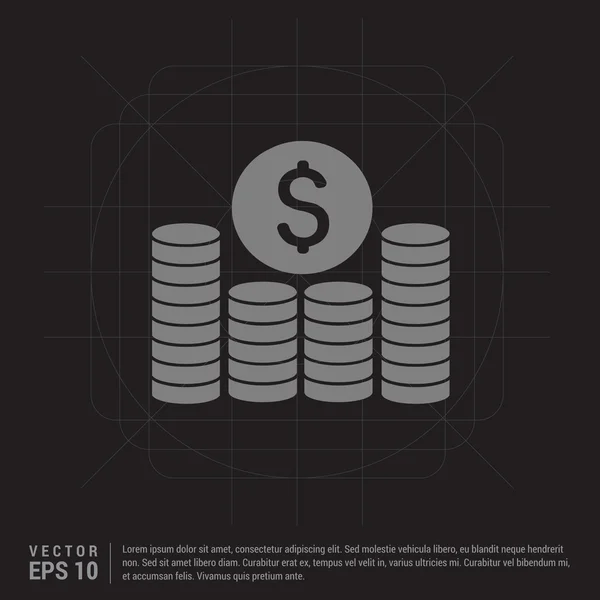 Platte pictogram van geld — Stockvector