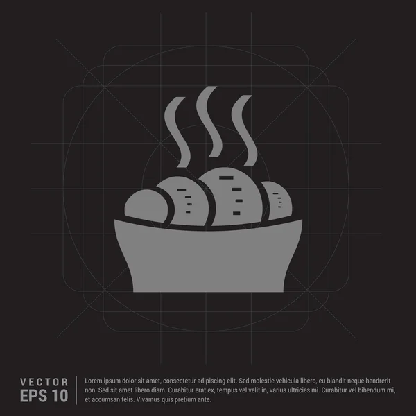 Ikon croissant panas manis - Stok Vektor
