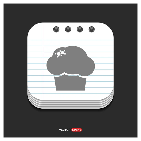 Cupcake muffin ikon — Stock Vector