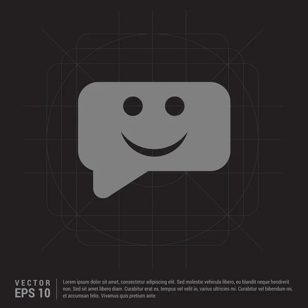 Sourire dans l'icône de bulle de discours — Image vectorielle