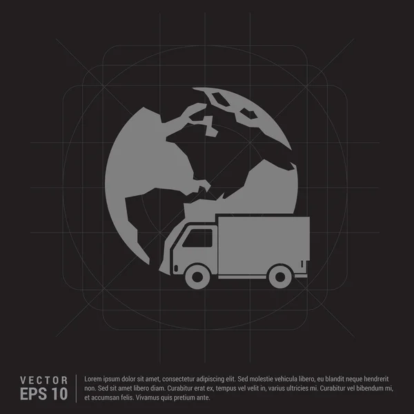 Globus und LKW-Lieferung — Stockvektor