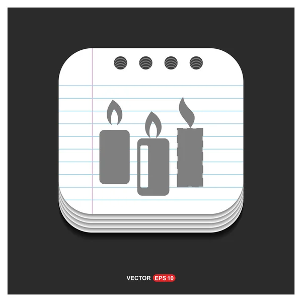 Christmas candle icon. — Stock Vector