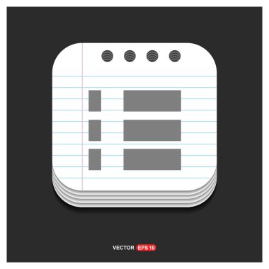 Not defteri simgesi, düz tasarım