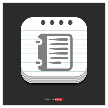 Not defteri simgesi, düz tasarım.