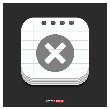 Delete icon with cross sign clipart