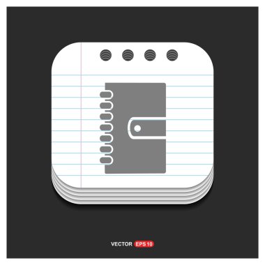 Not defteri simgesi, düz tasarım