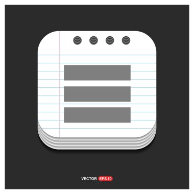 Not defteri simgesi, düz tasarım