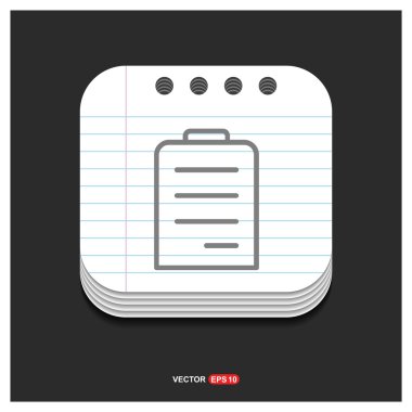 Not defteri simgesi, düz tasarım.