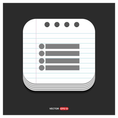 Not defteri simgesi, düz tasarım.