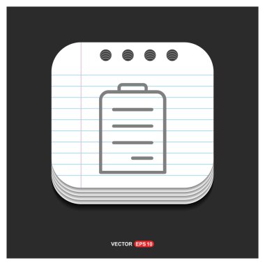 Not defteri simgesi, düz tasarım.