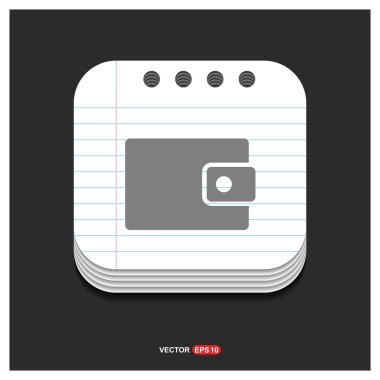 cüzdan, çanta düğme simgesi