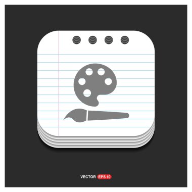 Boyama fırça ve paleti simgesi